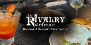 The Rivalry Alehouse cover image logo, drinks, food
